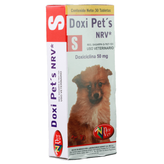 Doxi Pets NRV S 50 mg. 30 tabletas - Norvet Doxi Pets NRV S 50 mg. 30 tabletas - Norvet